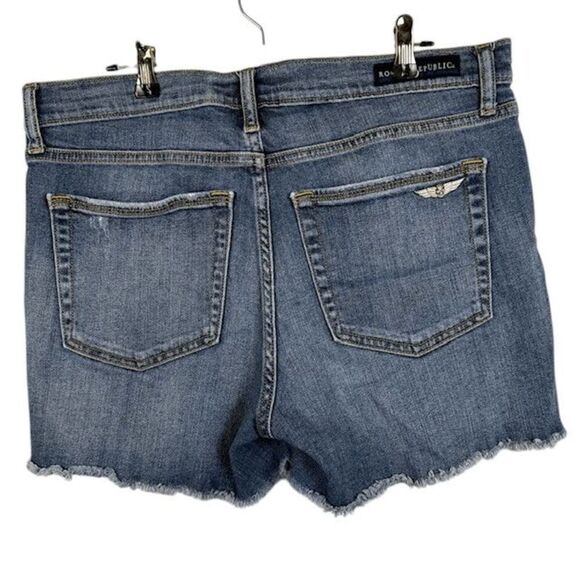 Rock & Republic Hula Denim Shorts Distressed Bandana Print Size 12 - Picture 5 of 13
